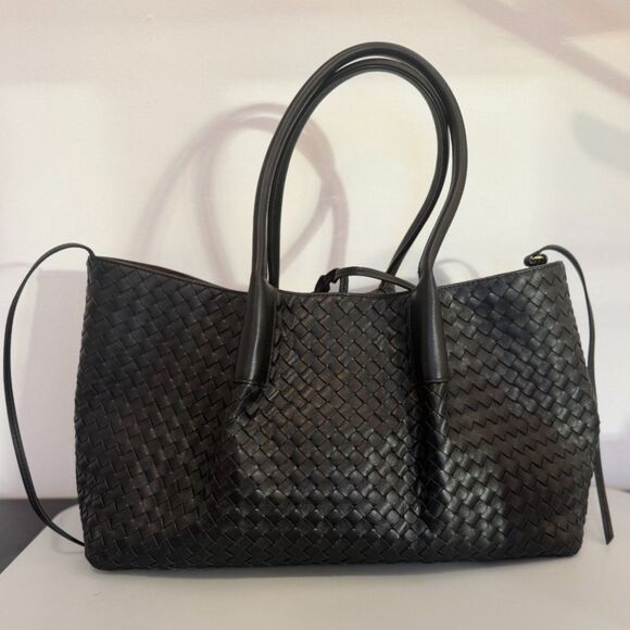 Bottega Veneta Pinacoteca Medium Tote in Black with Brown Fondant Suede Lining - Picture 1 of 9